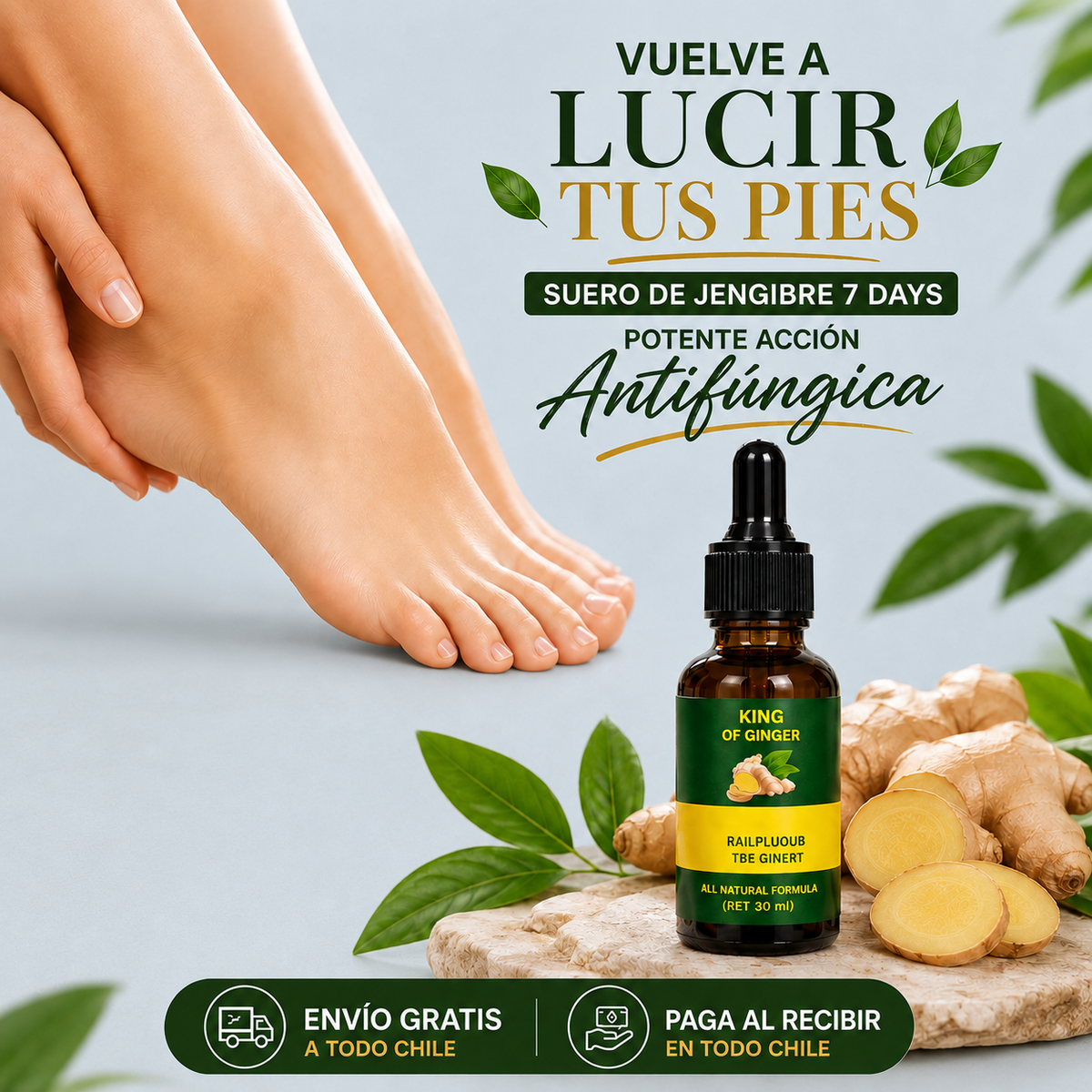 Suero de Jengibre Antifúngico para Uñas
