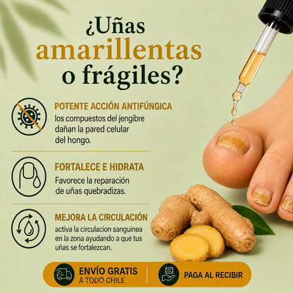 Suero de Jengibre Antifúngico para Uñas
