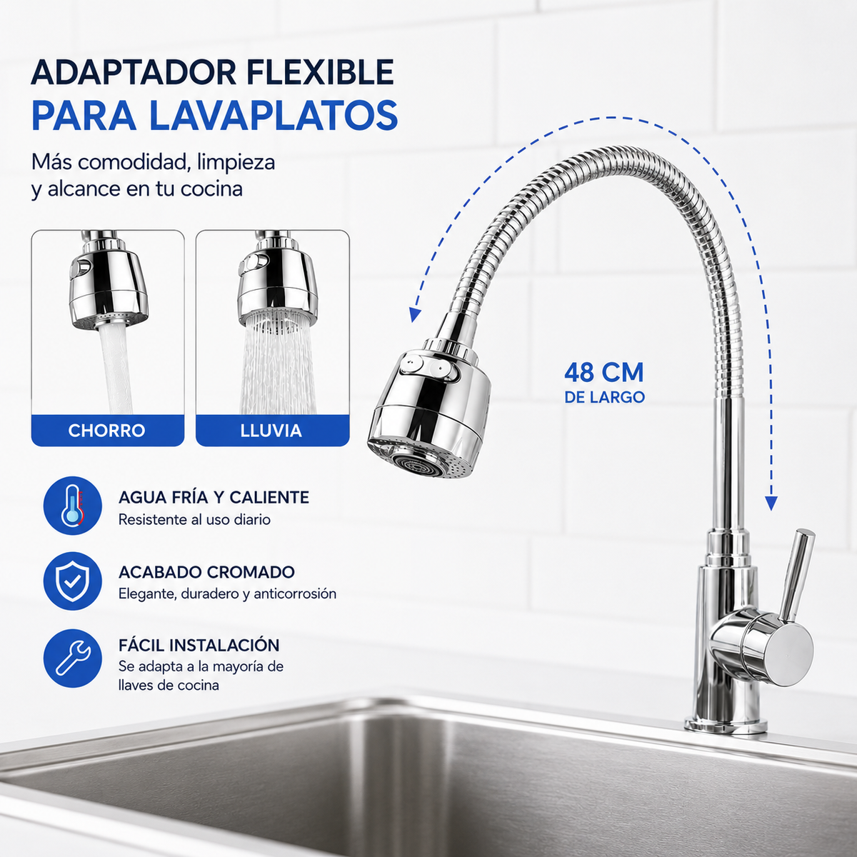 Adaptador Flexible Lavaplatos