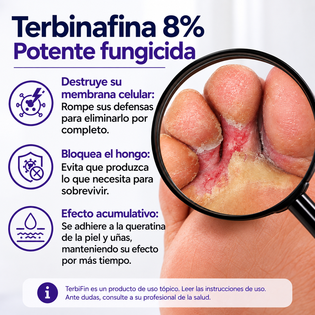 TerbiFin 8% Spray fungicida  Pies